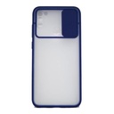 StraTG Clear and Dark Blue Case with Sliding Camera Protector for Samsung A11 / M11 - Stylish and Protective Smartphone Case