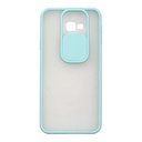 StraTG Clear and Turquoise Case with Sliding Camera Protector for Samsung J4 Plus - Stylish and Protective Smartphone Case