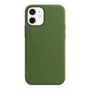 StraTG Dark Green Silicon Cover for iPhone 12 Mini - Slim and Protective Smartphone Case 