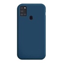 StraTG Dark Blue Silicon Cover for Samsung A21s - Slim and Protective Smartphone Case 