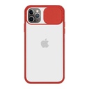 StraTG Clear and Red Case with Sliding Camera Protector for iPhone 12 Pro Max - Stylish and Protective Smartphone Case