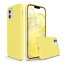 StraTG Yellow Silicon Cover for iPhone 12 / 12 Pro - Slim and Protective Smartphone Case 