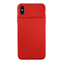 StraTG Red Case with Sliding Camera Protector for iPhone X / XS - Stylish and Protective Smartphone Case