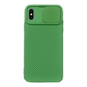 StraTG Green Case with Sliding Camera Protector for iPhone X / XS - Stylish and Protective Smartphone Case