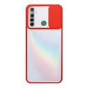 StraTG Clear and Red Case with Sliding Camera Protector for Realme 5 / Realme 6i / Realme C3 - Stylish and Protective Smartphone Case