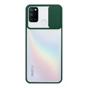 StraTG Clear and dark Green Case with Sliding Camera Protector for Oppo Realme 7i / C17 - Stylish and Protective Smartphone Case