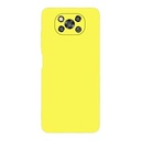 StraTG Yellow Silicon Cover for Xiaomi Poco X3 - Slim and Protective Smartphone Case with Camera Protection