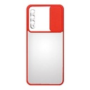 StraTG Clear and Red Case with Sliding Camera Protector for Huawei Y9s - Stylish and Protective Smartphone Case