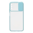 StraTG Clear and Turquoise Case with Sliding Camera Protector for Huawei Y9s - Stylish and Protective Smartphone Case