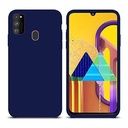 StraTG Dark Blue Silicon Cover for Samsung M31 - Slim and Protective Smartphone Case 