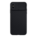 ستراتيجى جراب حماية سيليكون اسود للمحمول iPhone X / XS مع حماية للكاميرا