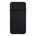 StraTG Black Silicon Cover for iPhone X / XS - Slim and Protective Smartphone Case with Camera Protection