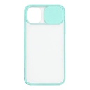 StraTG Clear and Turquoise Case with Sliding Camera Protector for iPhone 12 Pro Max - Stylish and Protective Smartphone Case