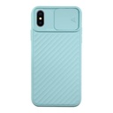 StraTG Turquoise Case with Sliding Camera Protector for iPhone XS Max - Stylish and Protective Smartphone Case