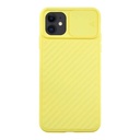 StraTG Yellow Case with Sliding Camera Protector for iPhone 11 - Stylish and Protective Smartphone Case