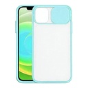 StraTG Clear and Turquoise Case with Sliding Camera Protector for iPhone 12 / 12 Pro - Stylish and Protective Smartphone Case