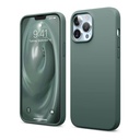 StraTG Dark Green Silicon Cover for iPhone 13 Pro - Slim and Protective Smartphone Case 