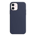 StraTG Dark Blue Silicon Cover for iPhone 12 / 12 Pro - Slim and Protective Smartphone Case 