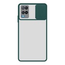 StraTG Clear and dark Green Case with Sliding Camera Protector for Realme 8 / 8 Pro - Stylish and Protective Smartphone Case