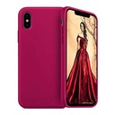 ستراتيجى جراب حماية سيليكون فوشيا للمحمول iPhone XS Max