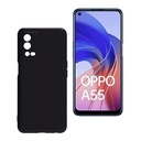 StraTG Black Silicon Cover for Oppo A55 - Slim and Protective Smartphone Case with Camera Protection