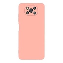 StraTG Pink Silicon Cover for Xiaomi Poco X3 - Slim and Protective Smartphone Case with Camera Protection