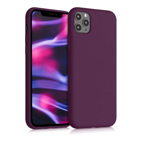 [MACO-701929] StraTG Dark Purple Silicon Cover for iPhone 11 Pro Max - Slim and Protective Smartphone Case 