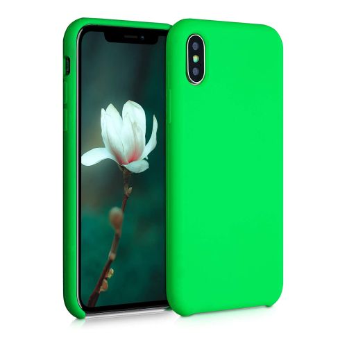 [MACO-701930] StraTG Bright Green Silicon Cover for iPhone X / XS - Slim and Protective Smartphone Case 