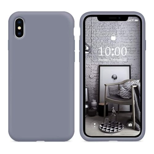 [MACO-701932] StraTG Grey Silicon Cover for iPhone X / XS - Slim and Protective Smartphone Case 