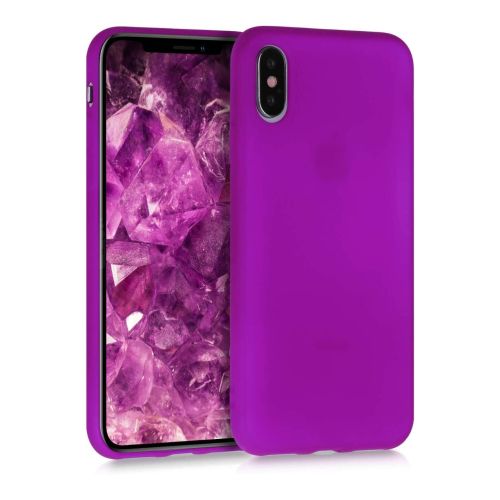 [MACO-701933] StraTG Bright Purple Silicon Cover for iPhone X / XS - Slim and Protective Smartphone Case 
