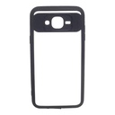 StraTG Clear and Black Case with Sliding Camera Protector for Samsung J7 - Stylish and Protective Smartphone Case