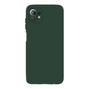 StraTG Dark Green Silicon Cover for Xiaomi Mi 11 Lite - Slim and Protective Smartphone Case with Camera Protection