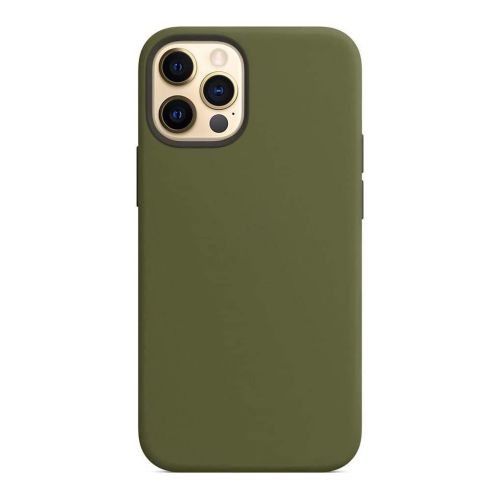 [MACO-702000] StraTG Khaki Silicon Cover for iPhone 12 / 12 Pro - Slim and Protective Smartphone Case 