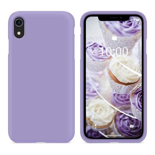 [MACO-702002] StraTG Light Purple Silicon Cover for iPhone XR - Slim and Protective Smartphone Case 