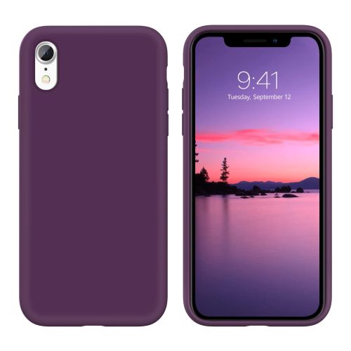 [MACO-702003] StraTG Purple Silicon Cover for iPhone XR - Slim and Protective Smartphone Case [Feature]