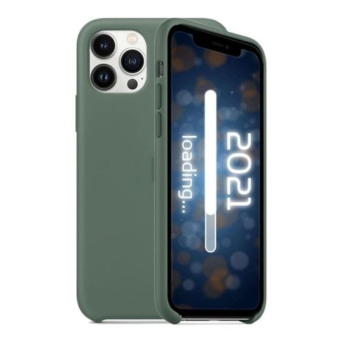 [MACO-702014] StraTG Dark khaki Silicon Cover for iPhone 13 Pro Max - Slim and Protective Smartphone Case 