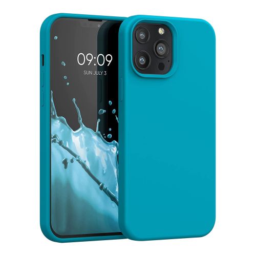 [MACO-702016] StraTG Dark turquoise Silicon Cover for iPhone 13 Pro Max - Slim and Protective Smartphone Case 