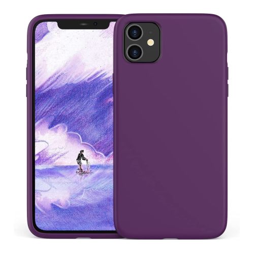 [MACO-702020] StraTG Dark Purple Silicon Cover for iPhone 11 - Slim and Protective Smartphone Case 