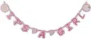 It's A Girl Party Banner for Baby Shower Pink Color